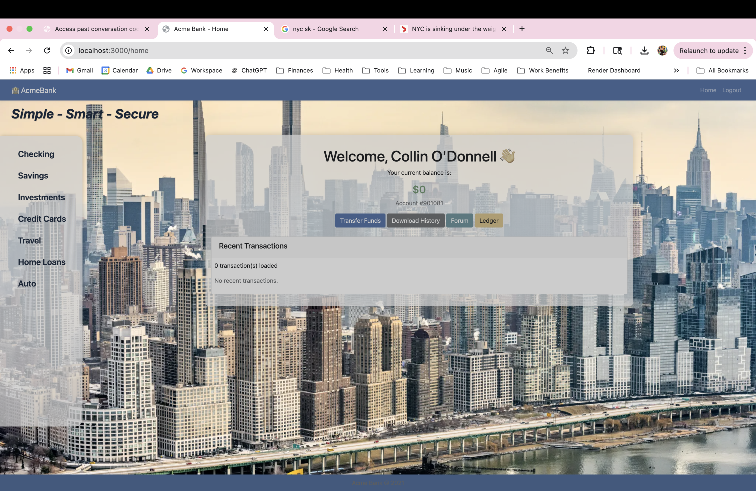 AcmeBank Screenshot