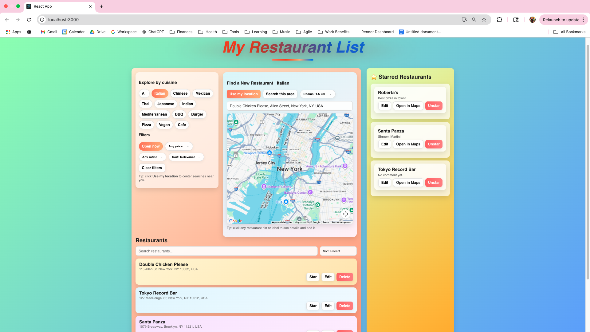 Find My Restaurant Screenshot